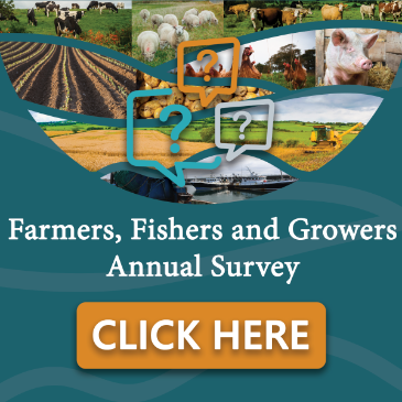 Farmers, fishers and growers - primary producer survey logo.